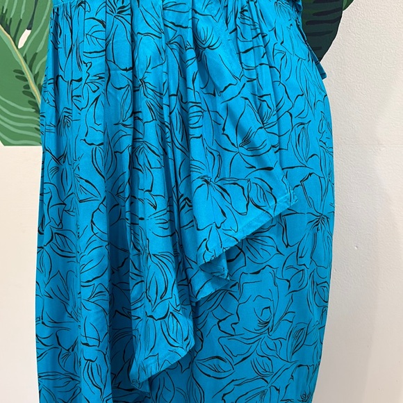 Vintage Turquoise and Black Double-Breasted Rockabilly Dress - Picture 4 of 8